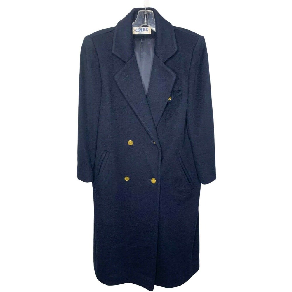 Vintage J.G Hook Women's Jacket Coat Winter Blue 100% Pure Wool Size Medium‎